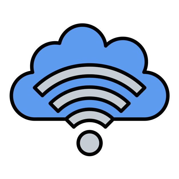 Vector cloud wifi platte illustratie