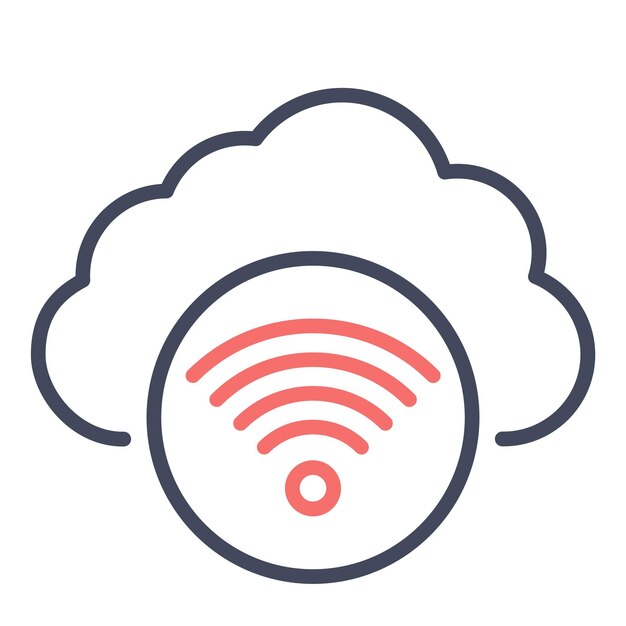 Vector cloud wifi vector illustratie stijl