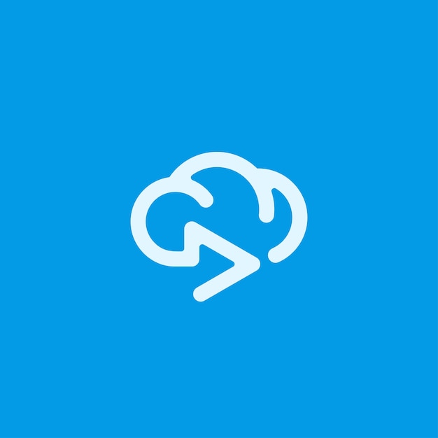 Vector cloud with arrow shape technology logo