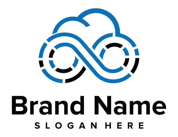 Vector cloud with infinity logo combinations