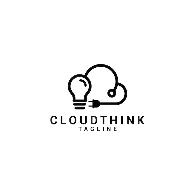 Cloud with light bulb logo design inspiration Premium Vector