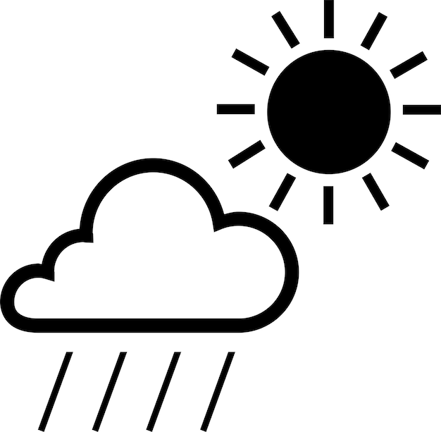 Premium Vector Cloud with rain showers and sun intervals isolated on transparent background