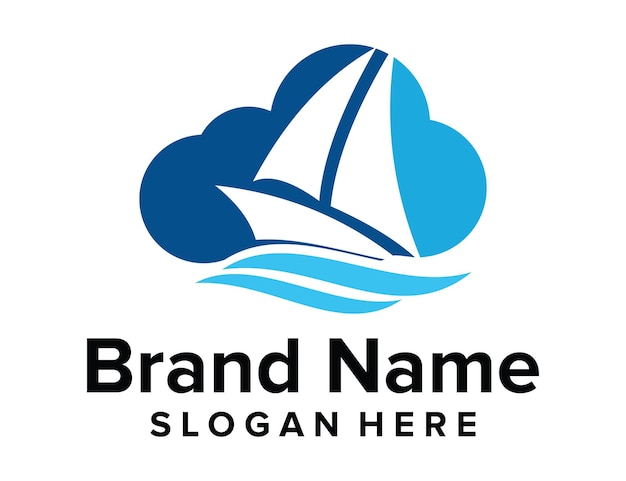Cloud with Ship Logo Combinations Cloud Ship Logo