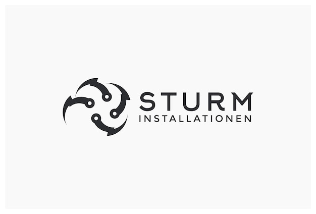 Cloud with storm logo design