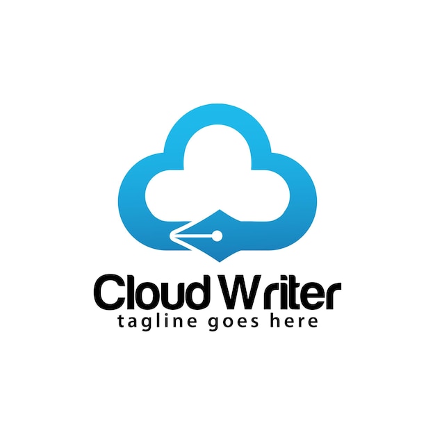 Cloud writer logo design template