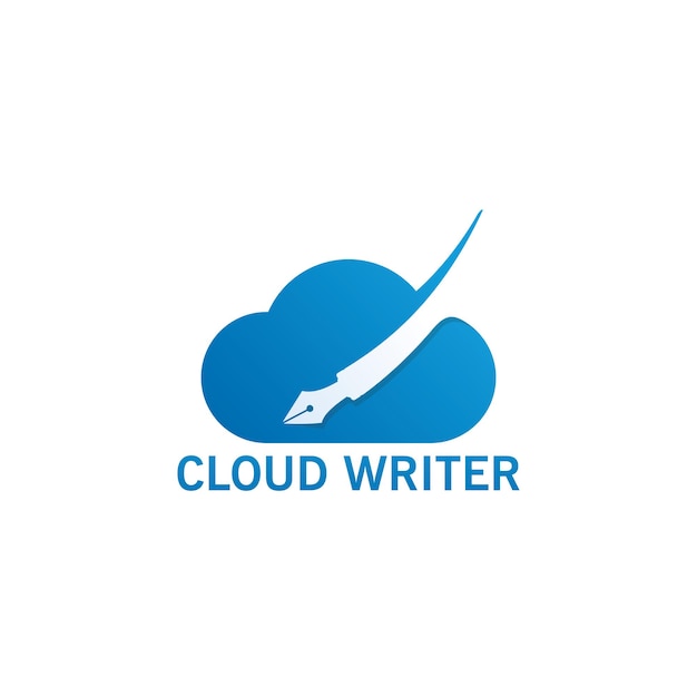 Cloud writer logo template design