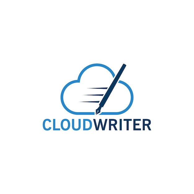 Cloud writer logo template design