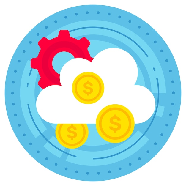 App finanziaria di concetto fintech basata su cloud che utilizza l'elaborazione cloud di progettazione vettoriale di macchine remote