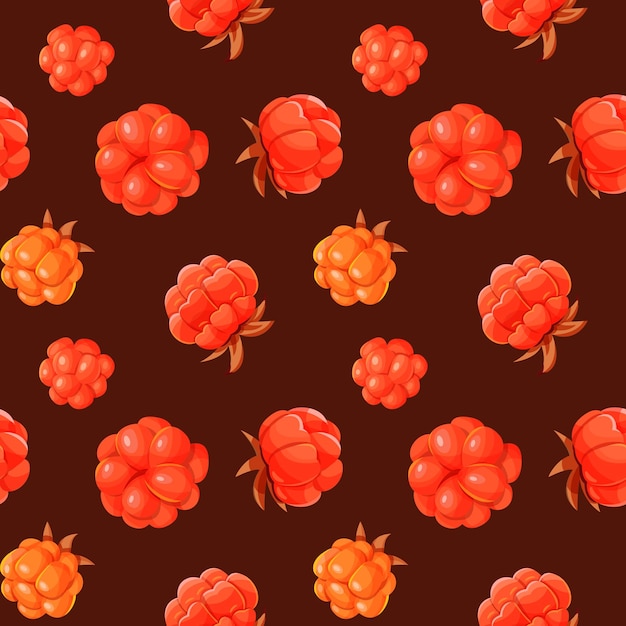 Cloudberry seamless pattern