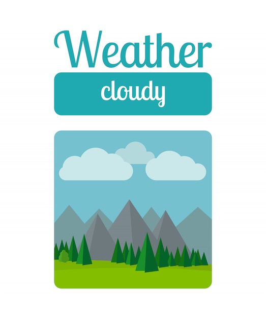 Cloudly weather illustration