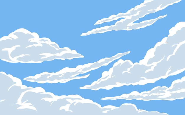 Clouds in blue sky illustration