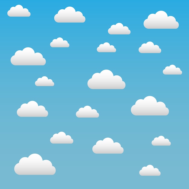 Vector clouds on a blue sky vector background