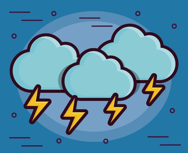 clouds and bolts icon