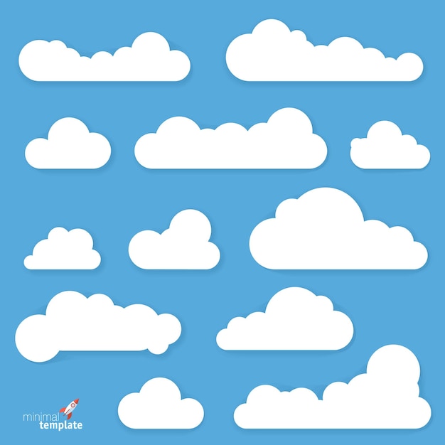 Clouds. flat design elements set.