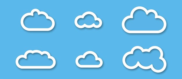 Clouds icons set Vector isolated illustration Bubble clouds collection EPS 10