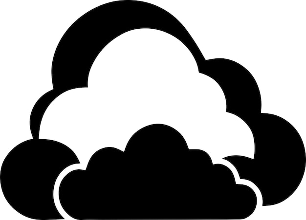 Clouds Logo Monochrome Design Style