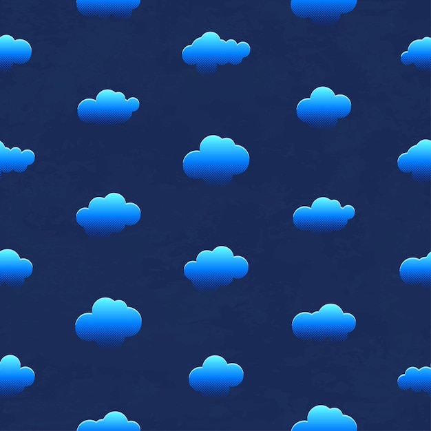 Clouds in the night sky seamless pattern