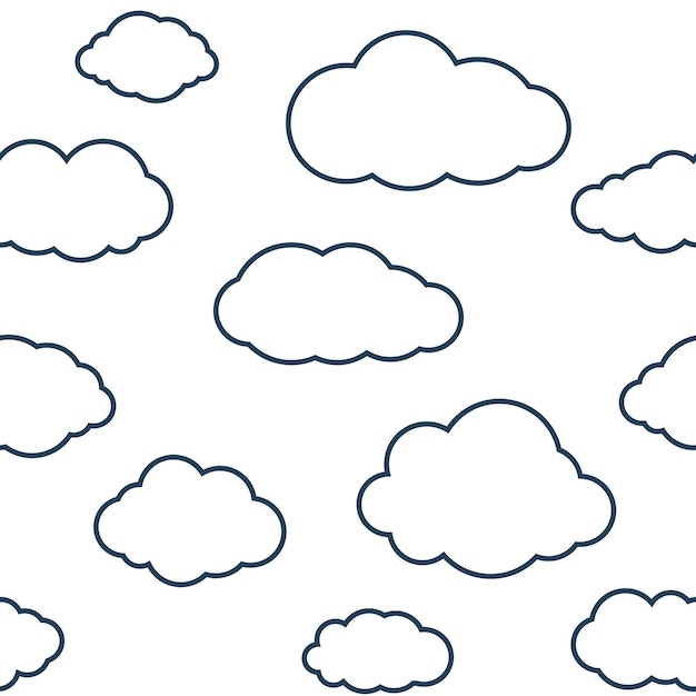 ベクトル 雲のシームレスなパターン背景