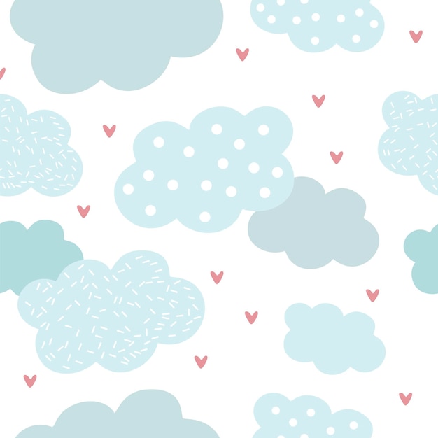 Vector clouds seamless pattern