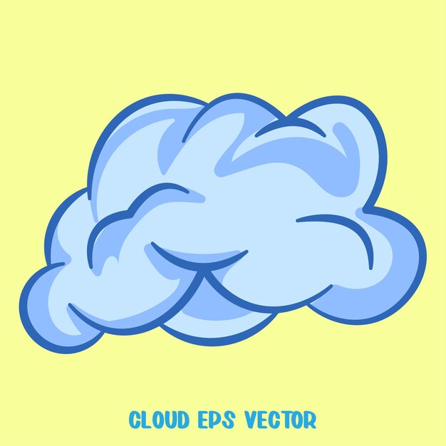 Vettore cloud set elemento di cartone animato vettoriale isolato modificabile