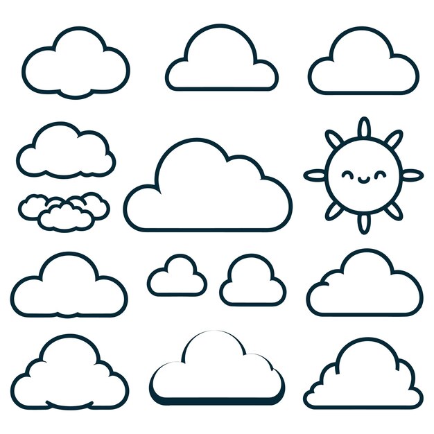 Clouds Set Vector Stock Collection