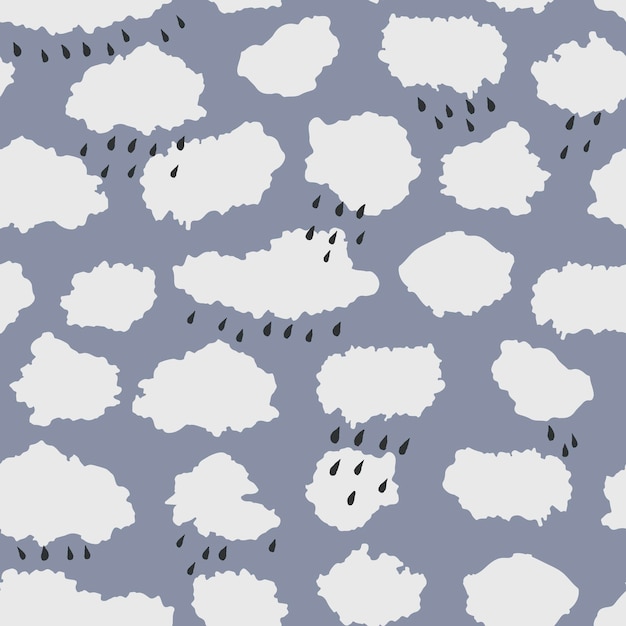 Clouds on the sky vector seamless pattern