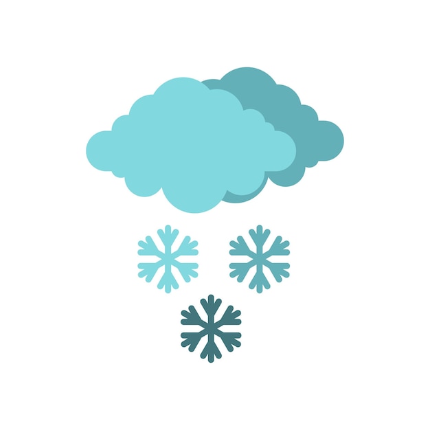 Clouds and snow icon in flat style isolated on white background Weather symbol