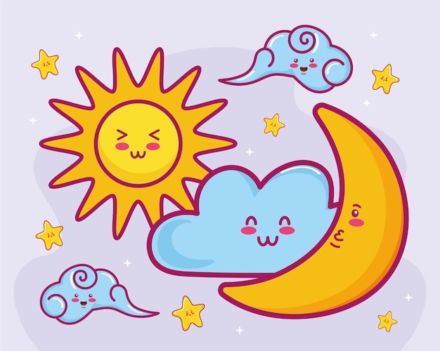 雲の太陽と月