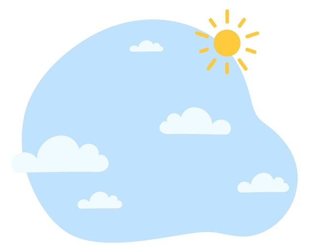 Clouds and sun in sky Weather icon Summer heat