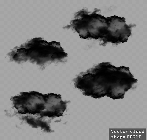 Illustrazione delle forme delle nuvole impostate dal vettore delle nuvole