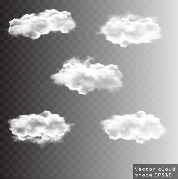 Vector clouds vector set cloud shapes illustration