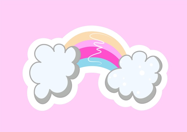 Clouds with rainbow sticker