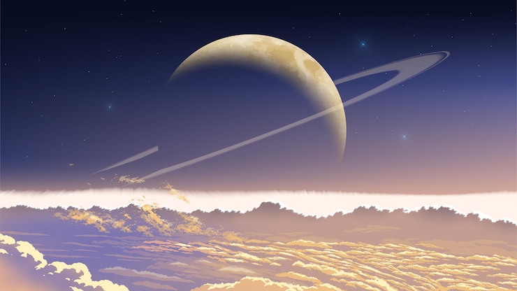 Vector 大きな月を背景にした雲景