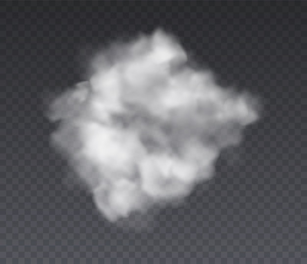 Vector cloudy effect. chemistry standing fog and white smoke