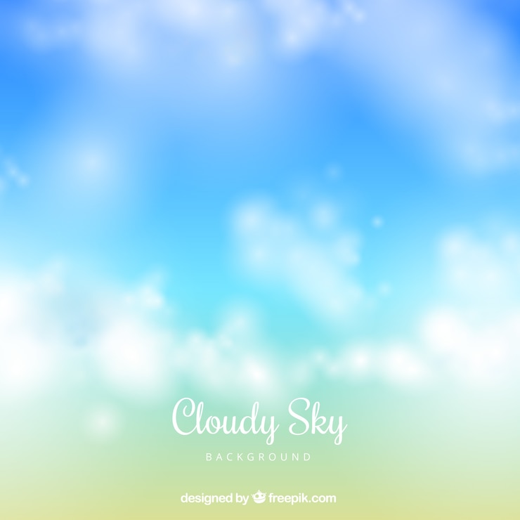 Vector 現実的なスタイルの曇った空の背景