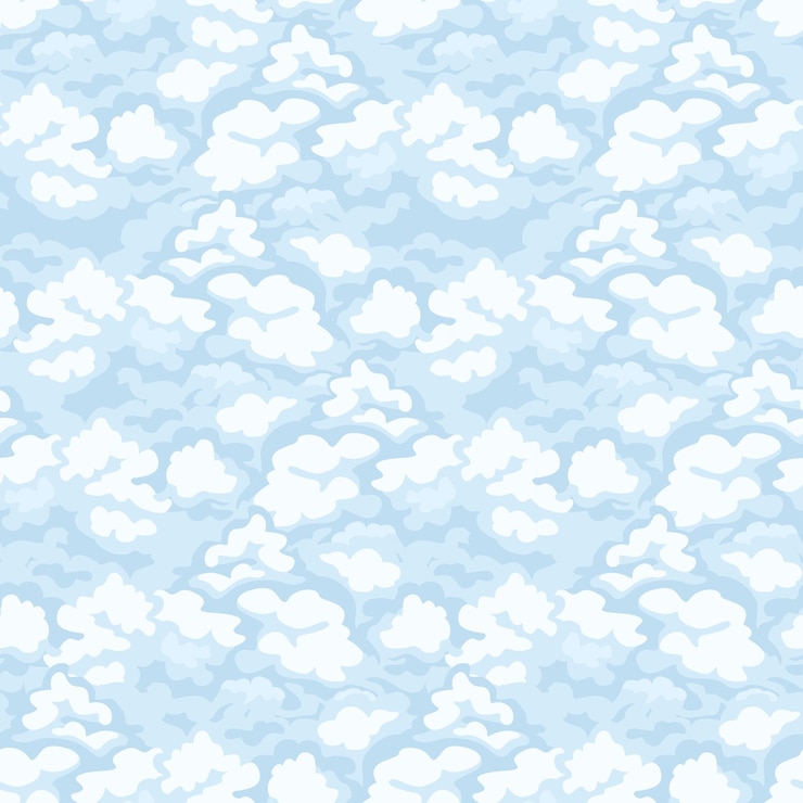 Vector cloudy sky seamless pattern abstract nature background