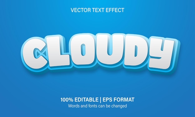 облачный текстовый эффект