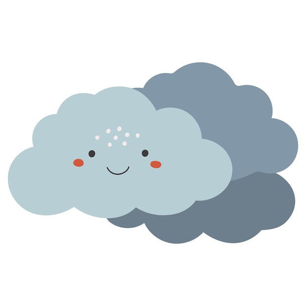 Vector cloudy vector illustration weather vector kids illustration weather clipart baby element kawaii