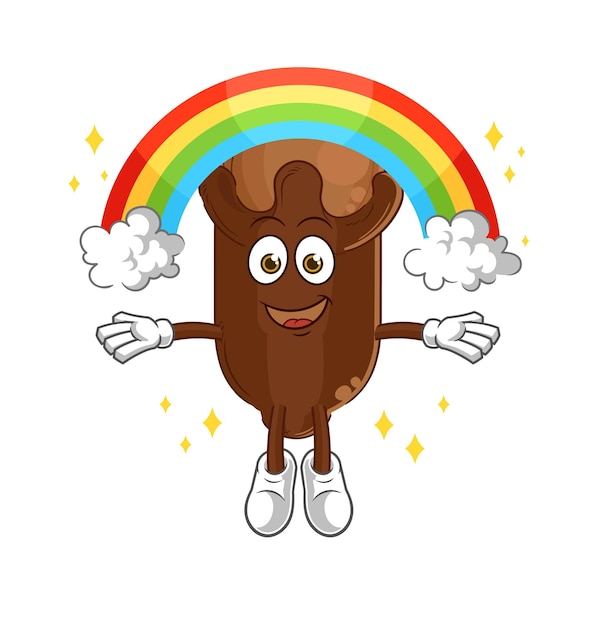 Clove with a rainbow cartoon vector