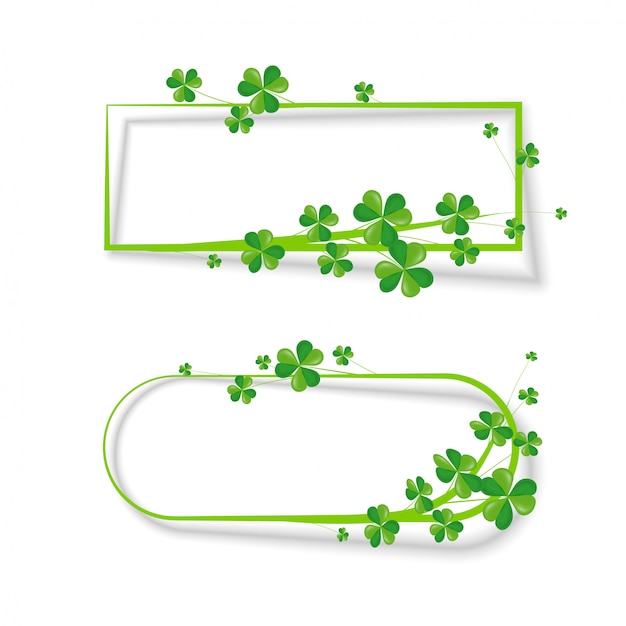 Vector clover and banner