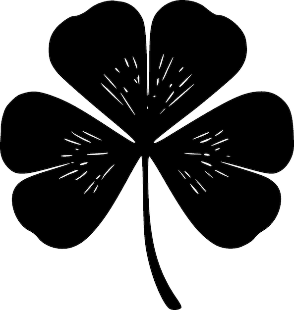 Clover black and white vector illustration