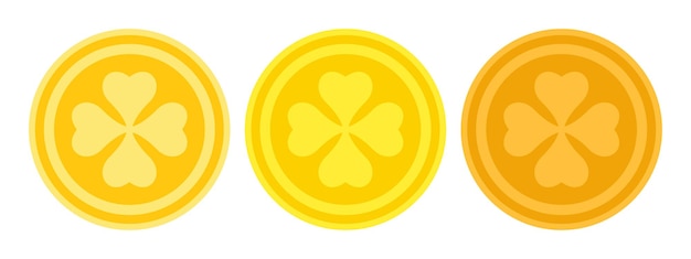 Clover Coin in flat style isolated