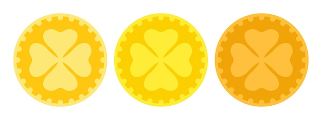 Vector clover coin in flat style isolated