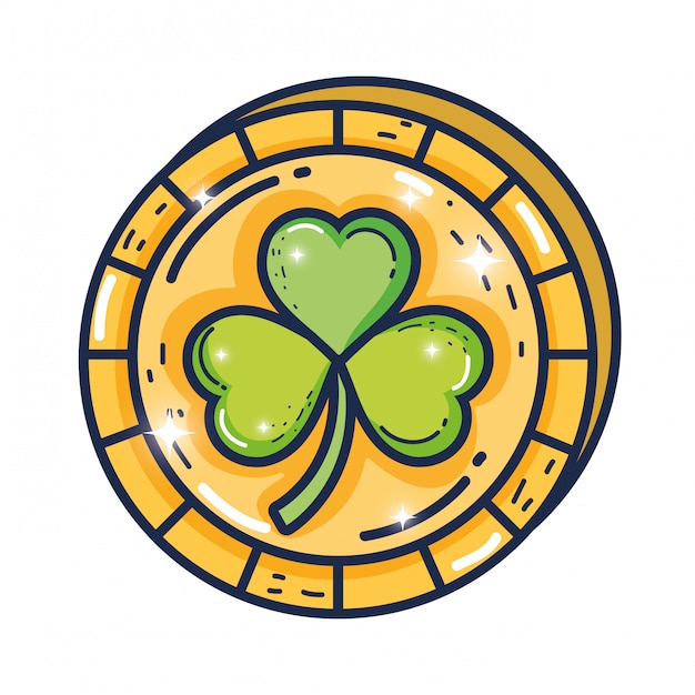 Vector clover coin saint patrick day