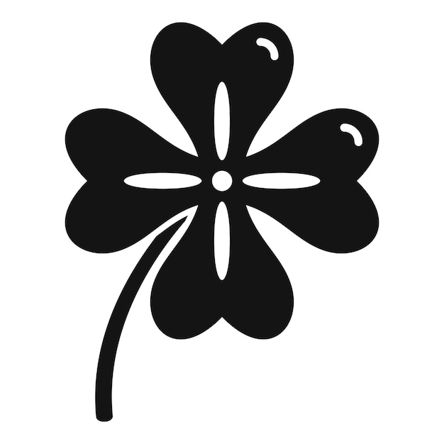 Clover contour icon simple vector four leaf lucky day