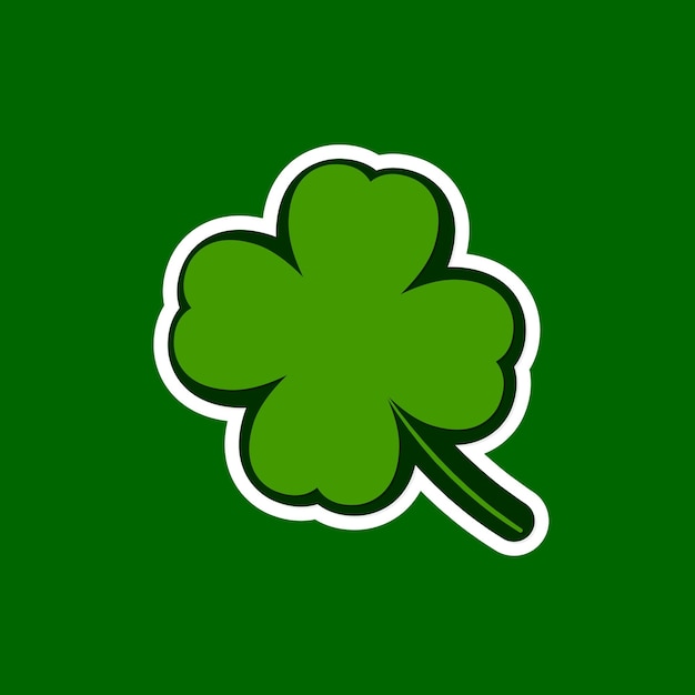 Clover icon isolated shamrock on white background st patricks day sign