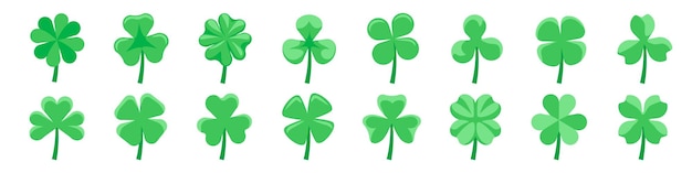 Vector clover icons shamrock icon set different clover leaves