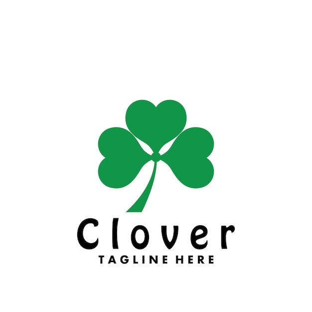 Clover leaf green logo vector illustration design template