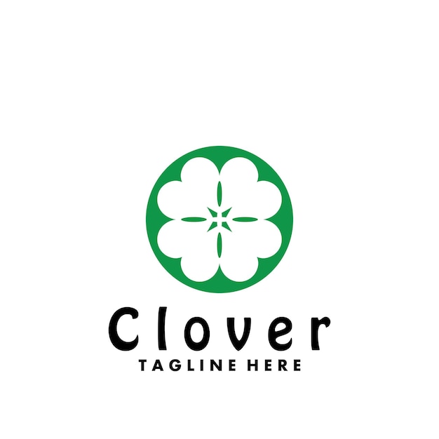 Clover leaf green logo vector illustration design template