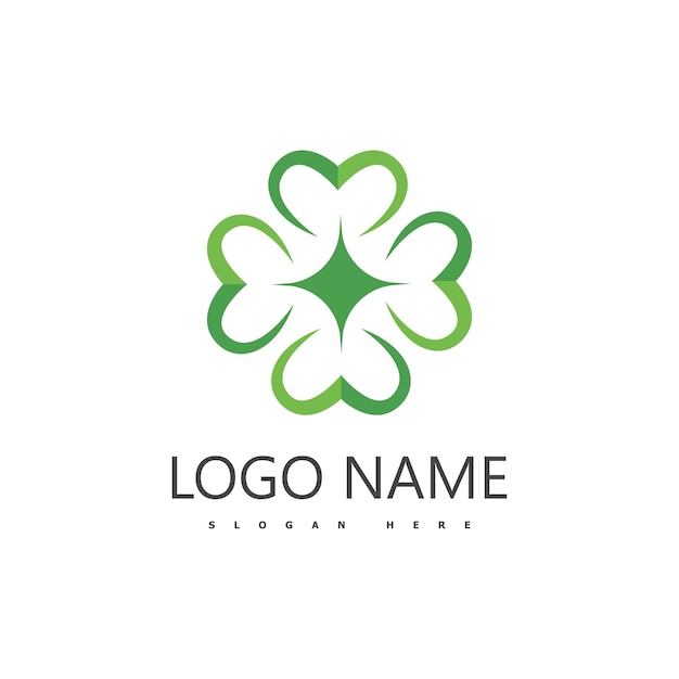 Clover leaf logo icon design template vector